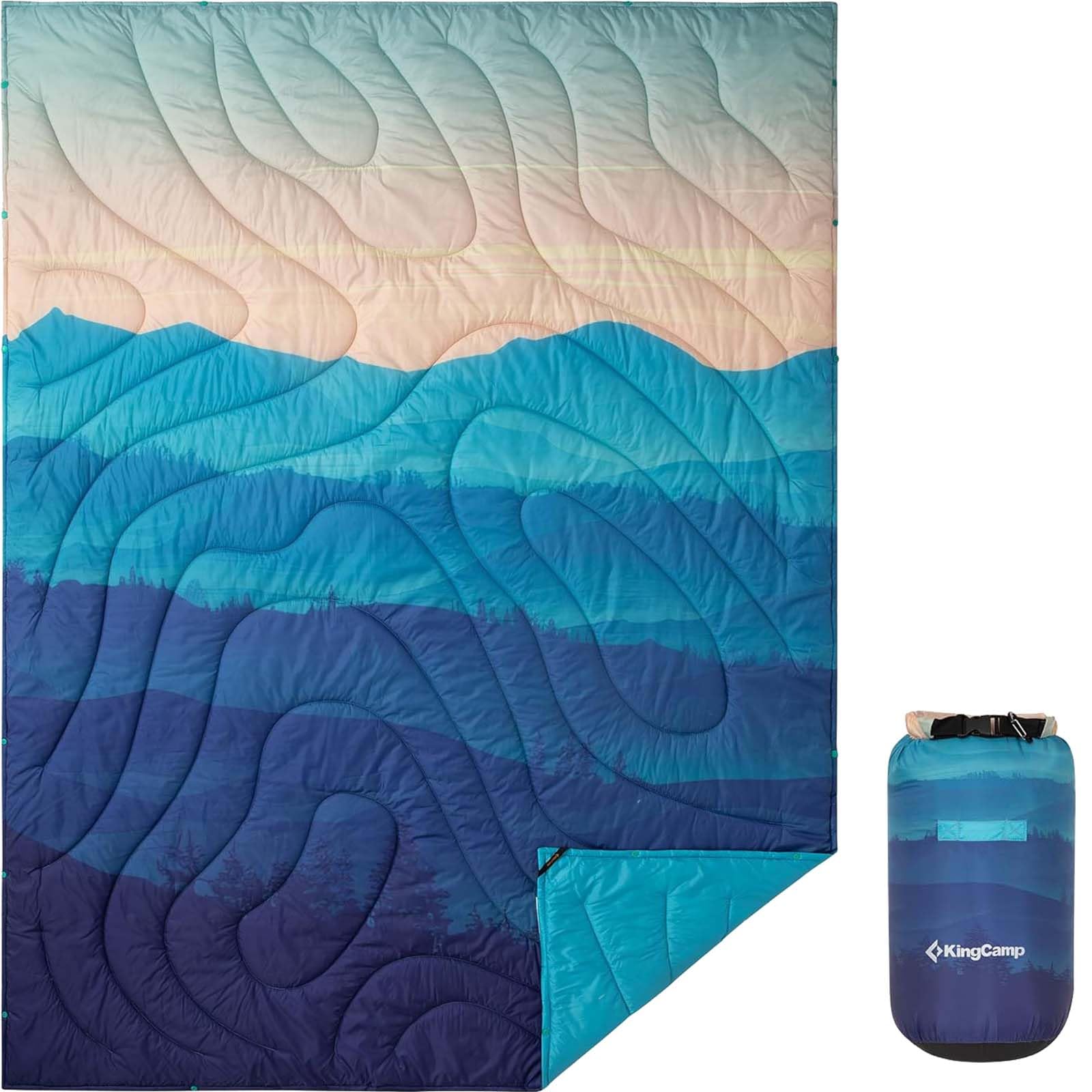 KingCamp Puffy Printed Warm Camping Quilt with Snap Button