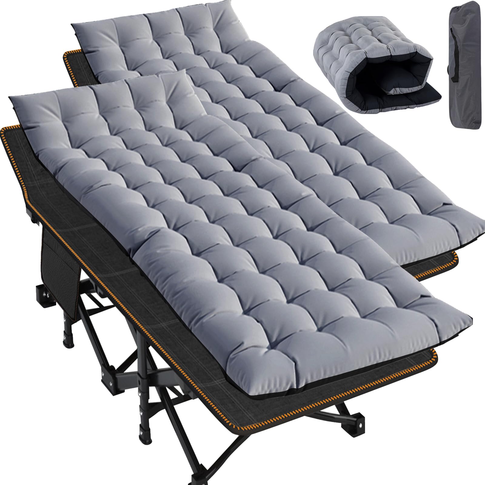 Padded Folding Camping Cot with Carry Bag for Travel