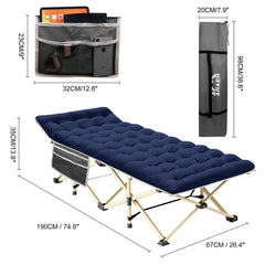 450LBS Heavy Duty Folding Camping Cot with Carry Bag