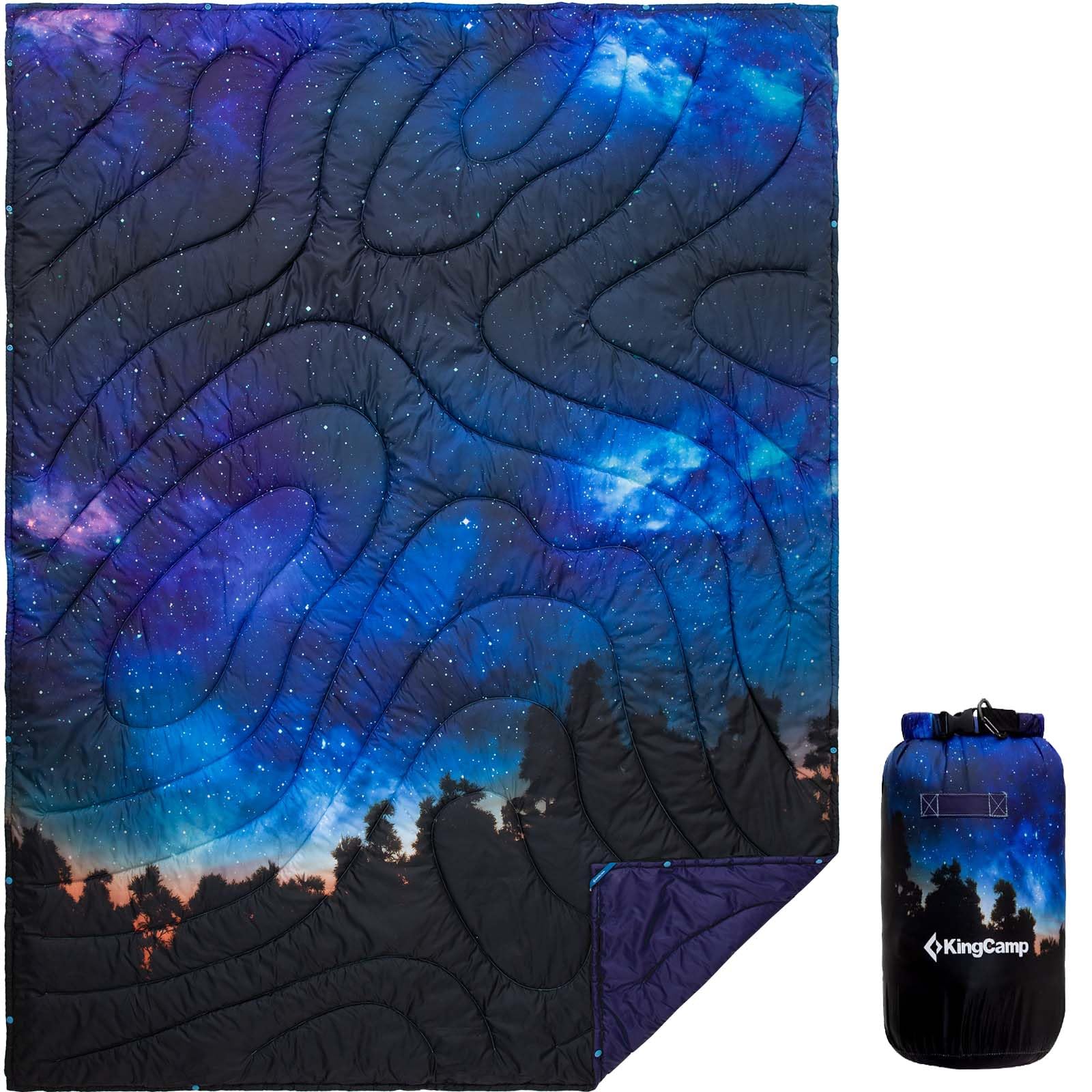 KingCamp Puffy Printed Warm Camping Quilt with Snap Button