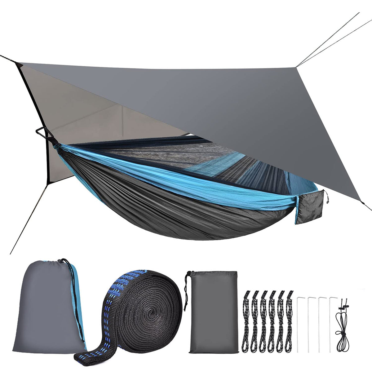 Single/Double Camping Hammock with Rain Fly and Bug Net
