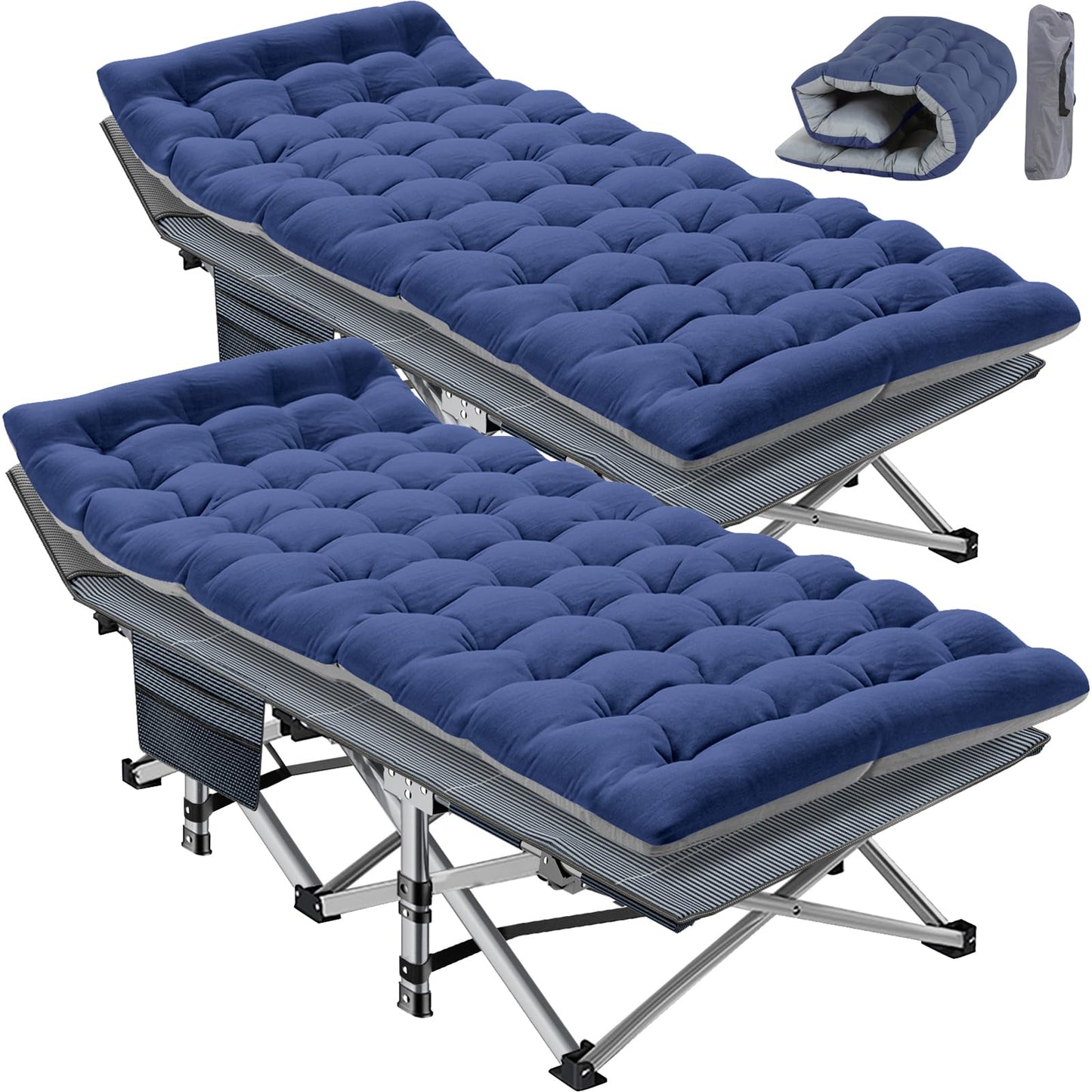 Padded Folding Camping Cot with Carry Bag for Travel