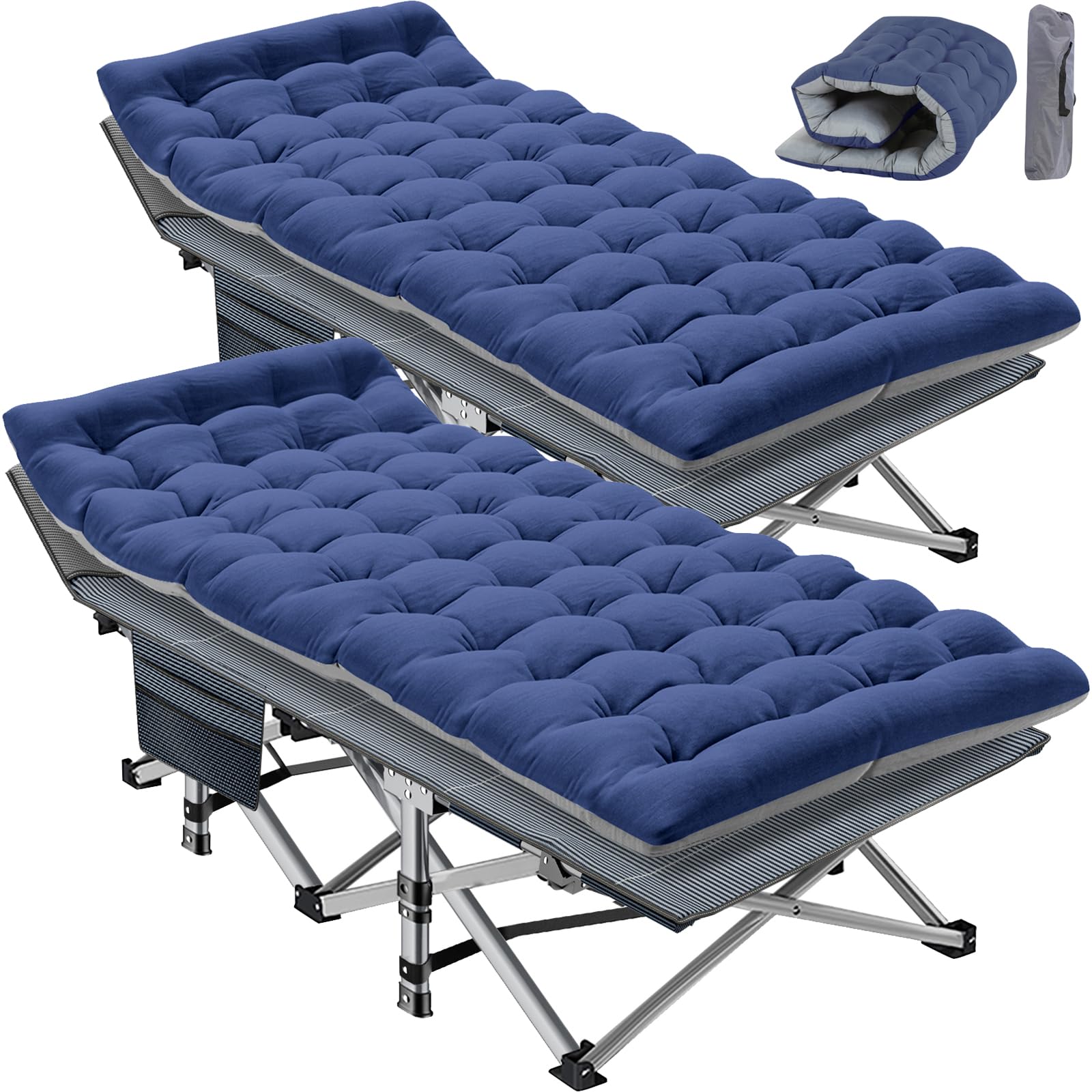 Padded Folding Camping Cot with Carry Bag for Travel
