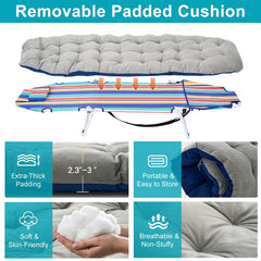 Padded Folding Camping Cot with Carry Bag for Travel
