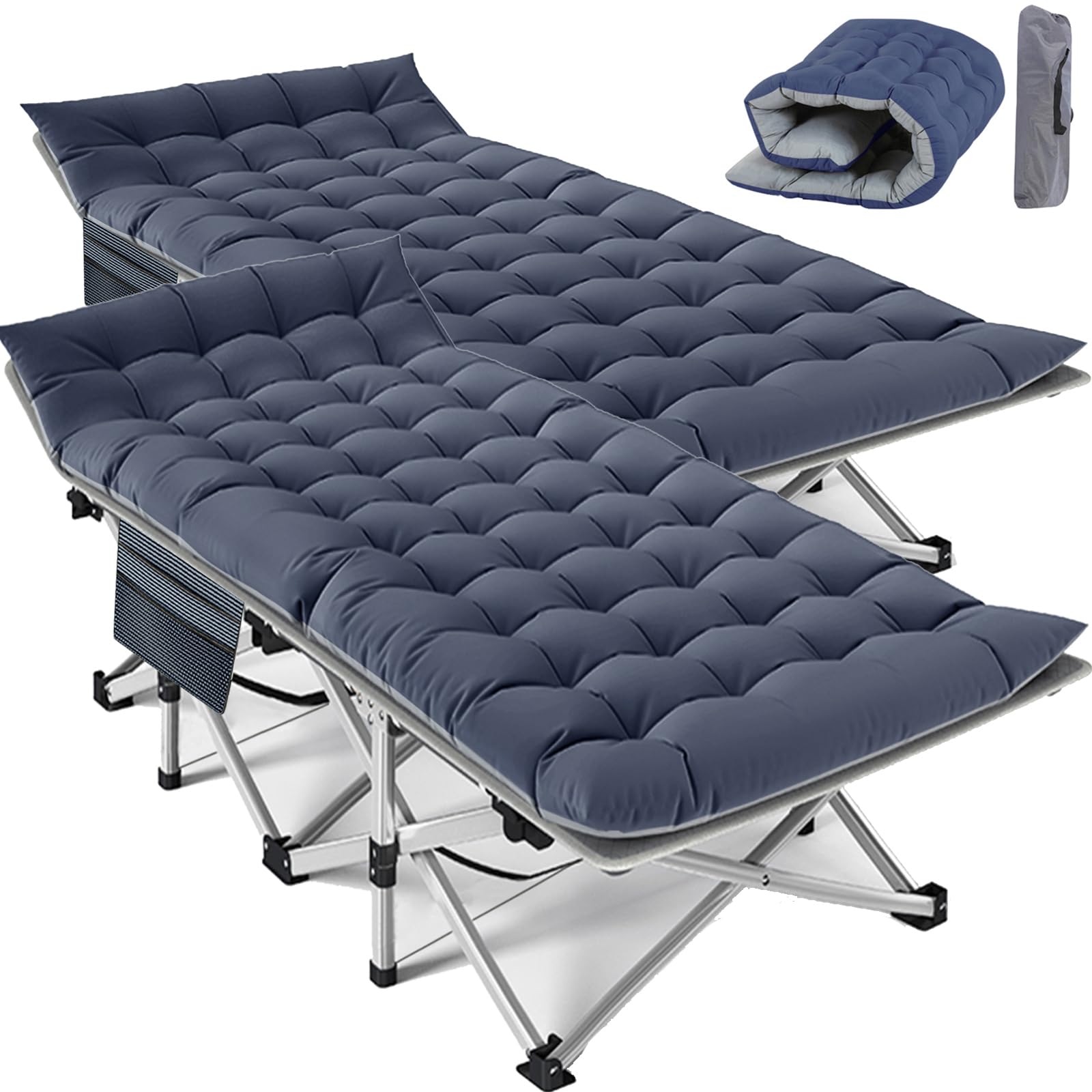 Padded Folding Camping Cot with Carry Bag for Travel