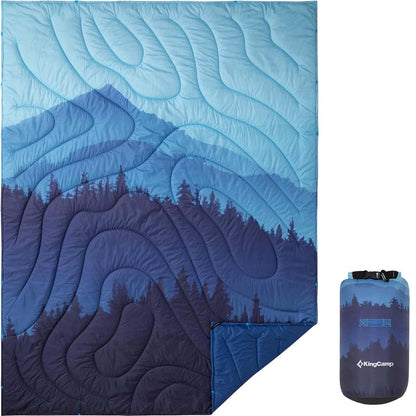 KingCamp Puffy Printed Warm Camping Quilt with Snap Button