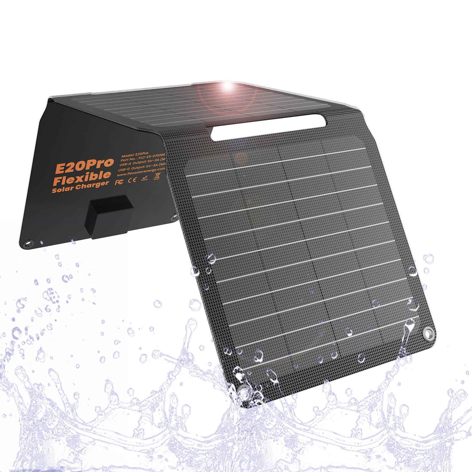 Foldable Waterproof Solar Panel Charger with USB Outputs
