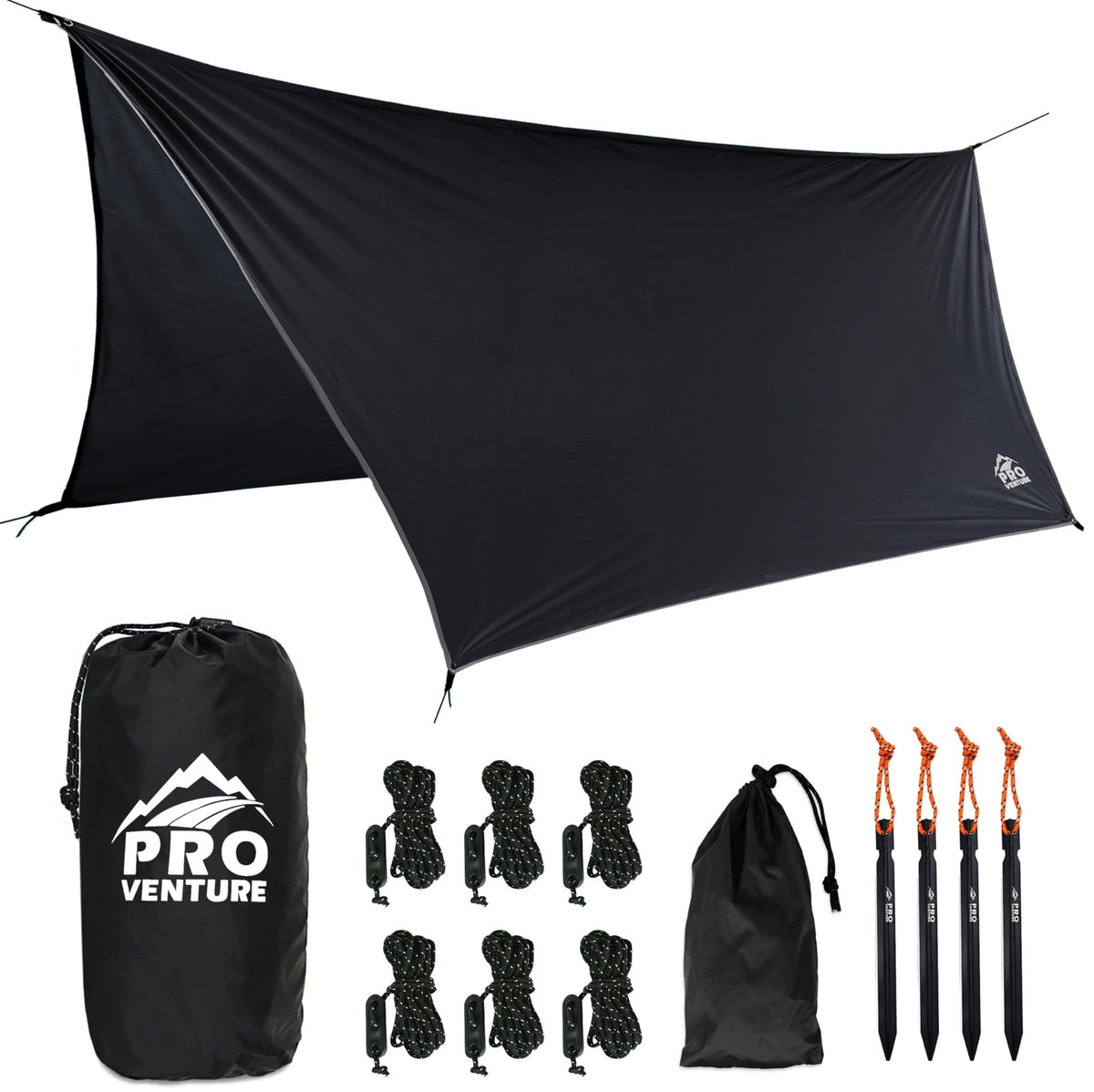 12x9 ft Waterproof Hammock Rain Fly Tarp Shelter Kit