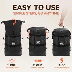 40L Waterproof Roll-Top Dry Backpack for Outdoor Adventures
