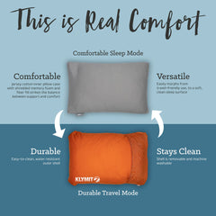Shredded Memory Foam Camping Pillow with Reversible Cover