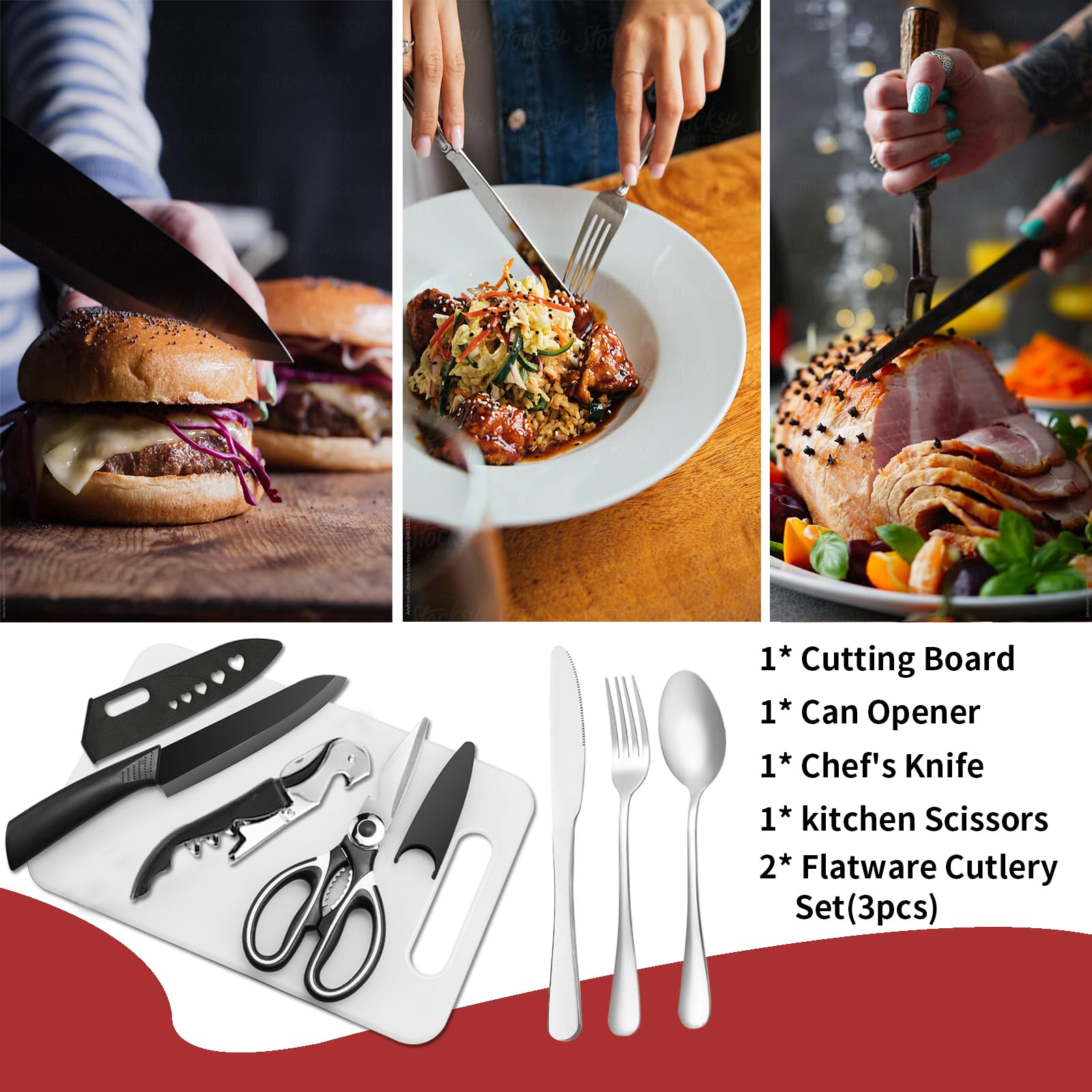 27-Piece Stainless Steel Camping Utensil Set with Organizer