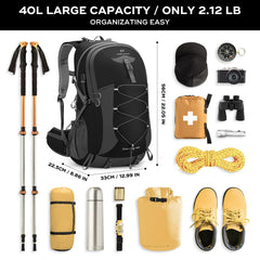 40L/50L Waterproof Hiking Backpack with Rain Cover