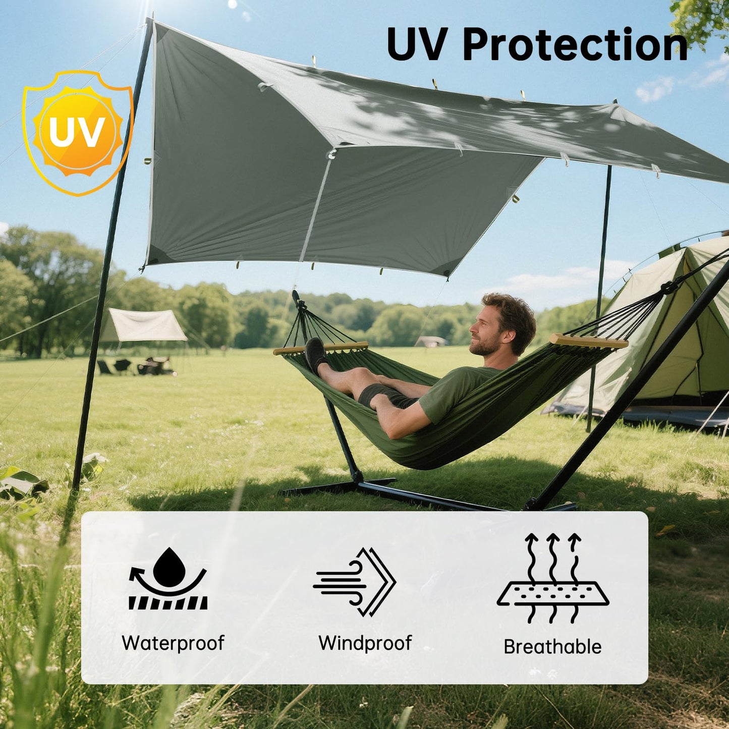 Waterproof Backpacking Tarp Shelter for Camping Travel
