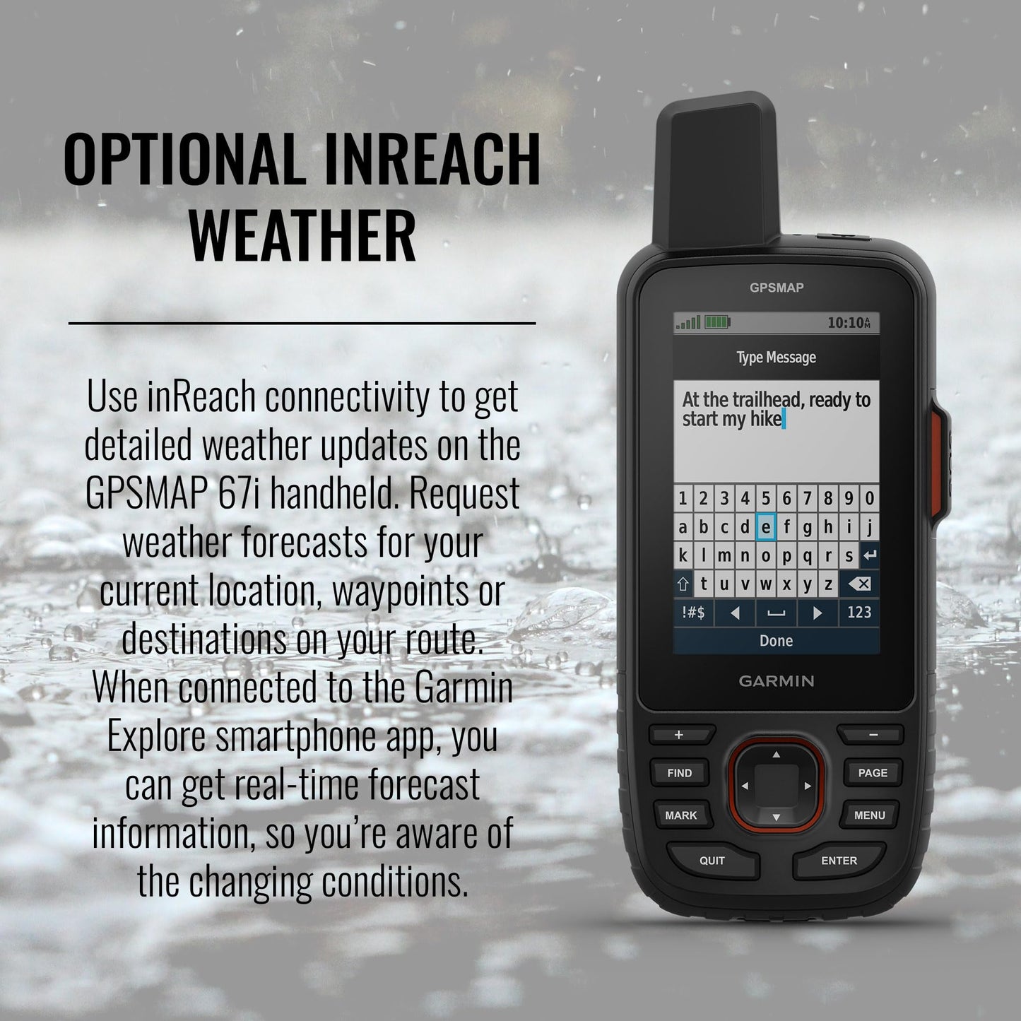 Rugged Handheld Hiking GPS with Satellite Messaging