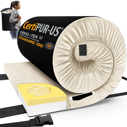 Portable Memory Foam Camping Mattress Pad with Travel Bag