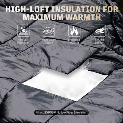 Lightweight Packable Camping Blanket with Snap Buttons