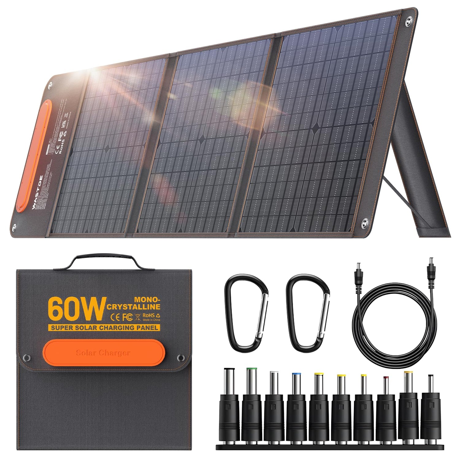 Foldable Waterproof Solar Panel Charger for Camping & Hiking
