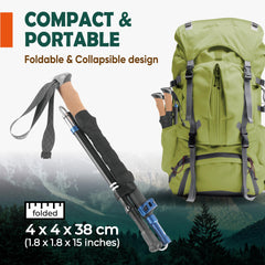 Folding Aluminum Trekking Poles with Cork Grip for Hiking