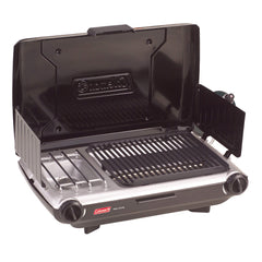2-in-1 Portable Camping Grill and Stove with Adjustable Burners