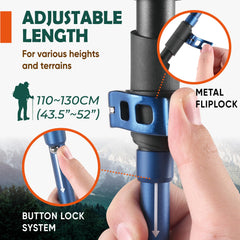 Folding Aluminum Trekking Poles with Cork Grip for Hiking