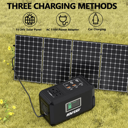 120W Portable Power Station with Solar Charging Support