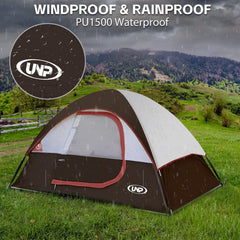 2-4 Person Waterproof Dome Camping Tent with Rainfly