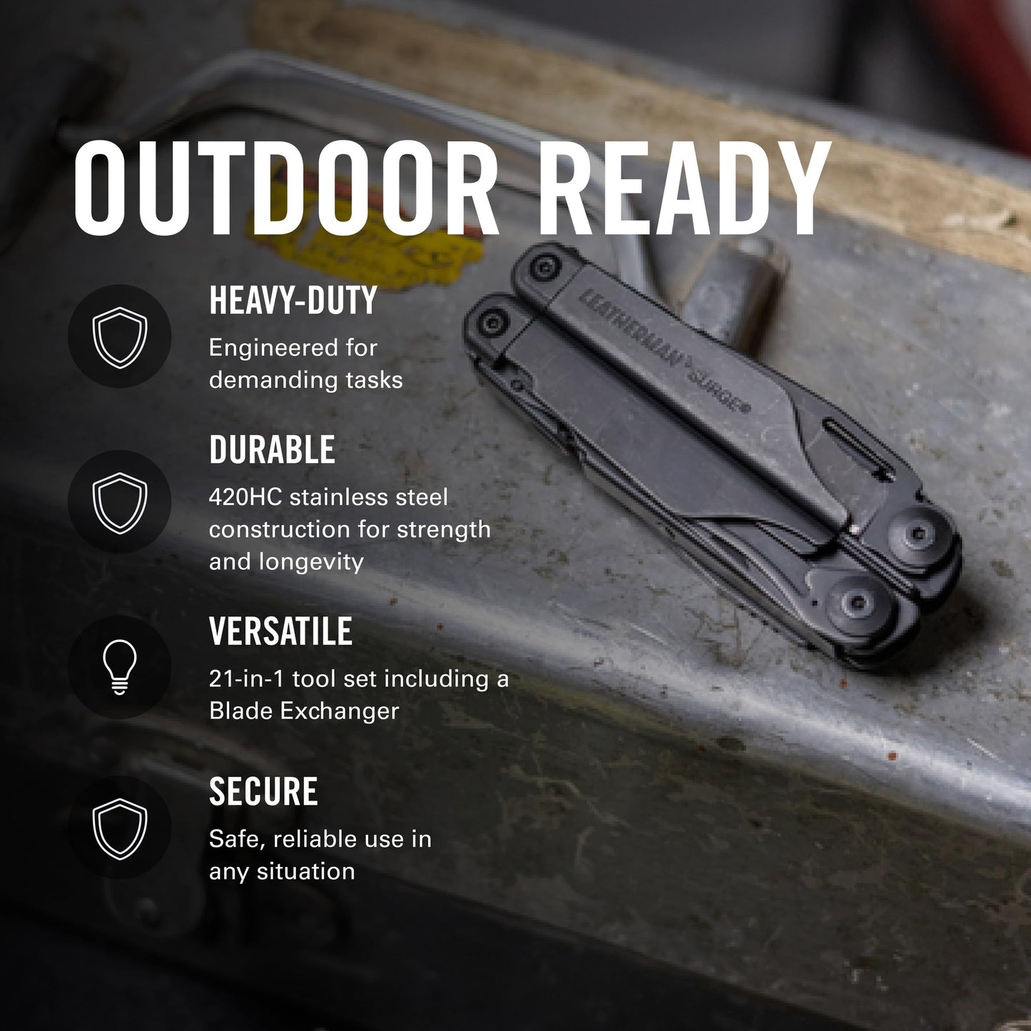 LEATHERMAN, Surge, 21-in-1 Heavy-Duty Multi-tool for Work, Home, Garden, DIY & Auto
