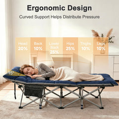 ABORON Folding Camping Cot W/Mat for Adults
