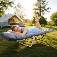 Padded Folding Camping Cot with Carry Bag for Travel