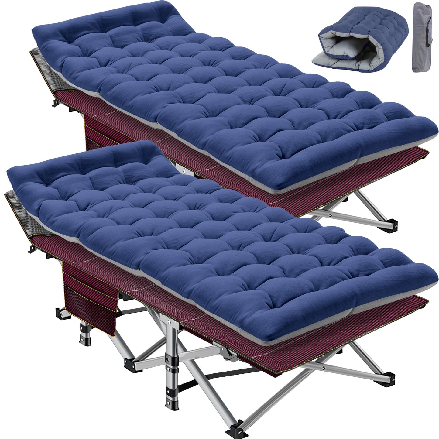 Padded Folding Camping Cot with Carry Bag for Travel