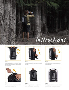 Waterproof Roll-Top Dry Backpack for Hiking & Kayaking
