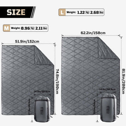 Lightweight Packable Camping Blanket with Snap Buttons