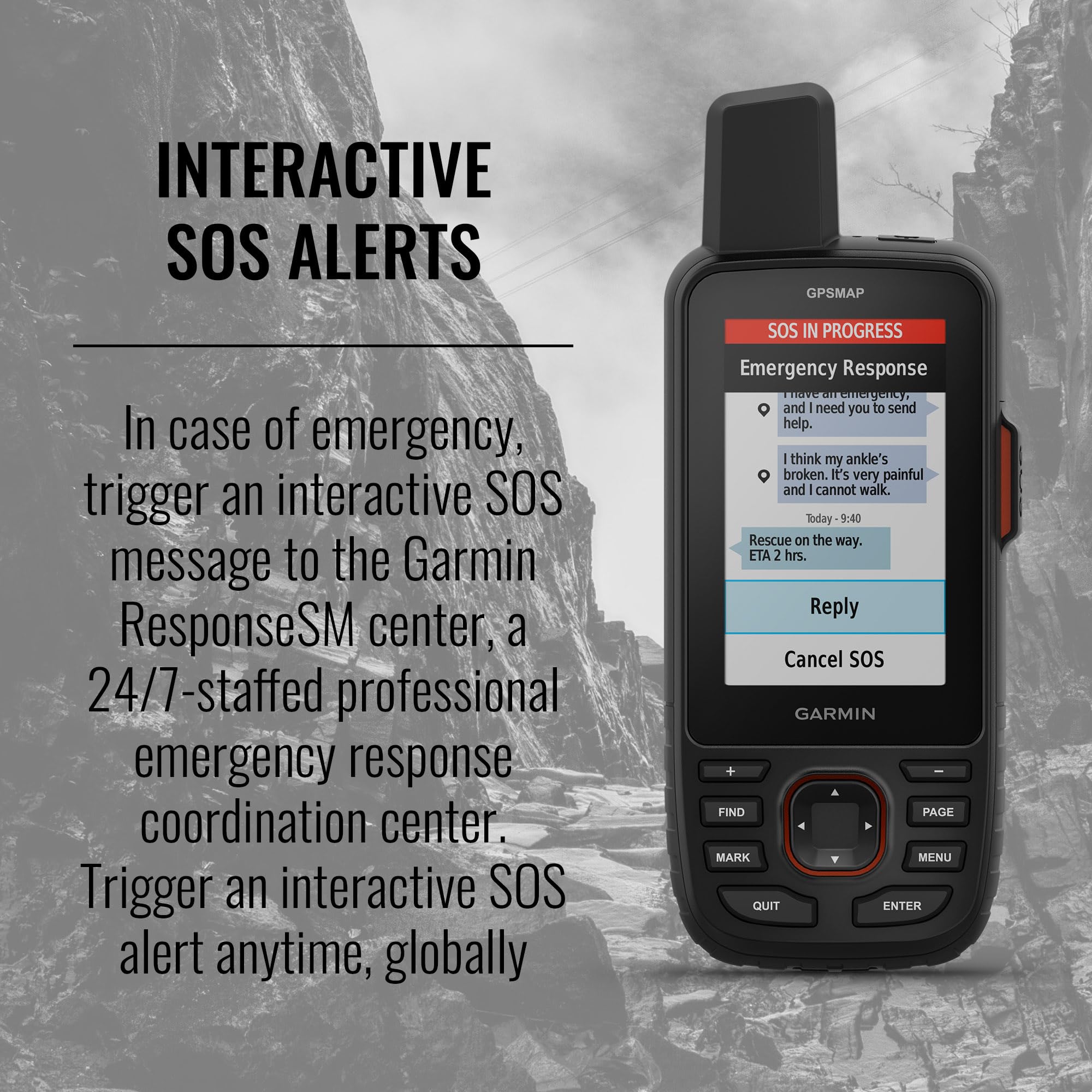 Rugged Handheld Hiking GPS with Satellite Messaging