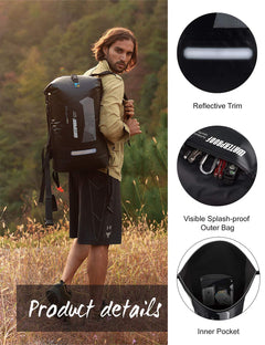 Waterproof Roll-Top Dry Backpack for Hiking & Kayaking