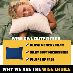 Portable Memory Foam Camping Pillow for Travel & Outdoors