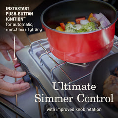 2-Burner Propane Camping Stove with Wind Guards
