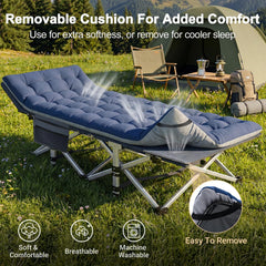 ABORON Folding Camping Cot W/Mat for Adults