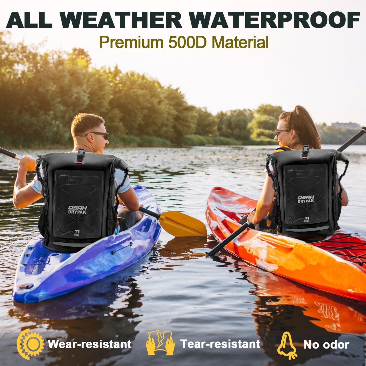 Waterproof Roll-Top Dry Backpack for Hiking & Outdoor Use