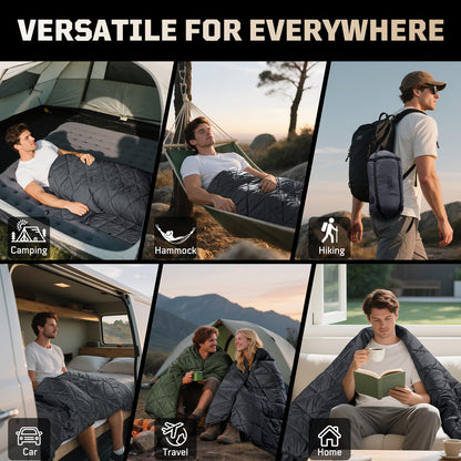 Lightweight Packable Camping Blanket with Snap Buttons
