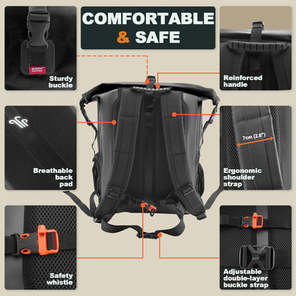 Waterproof Roll-Top Dry Backpack for Hiking & Outdoor Use