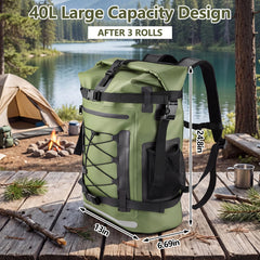 Waterproof Backpack, 40L Large Capacity Dry Bag, Hiking Travel Backpack