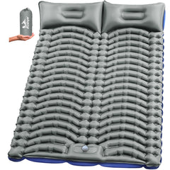 2-Person Inflatable Sleeping Pad with Pillow and Foot Pump