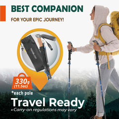 Folding Aluminum Trekking Poles with Cork Grip for Hiking