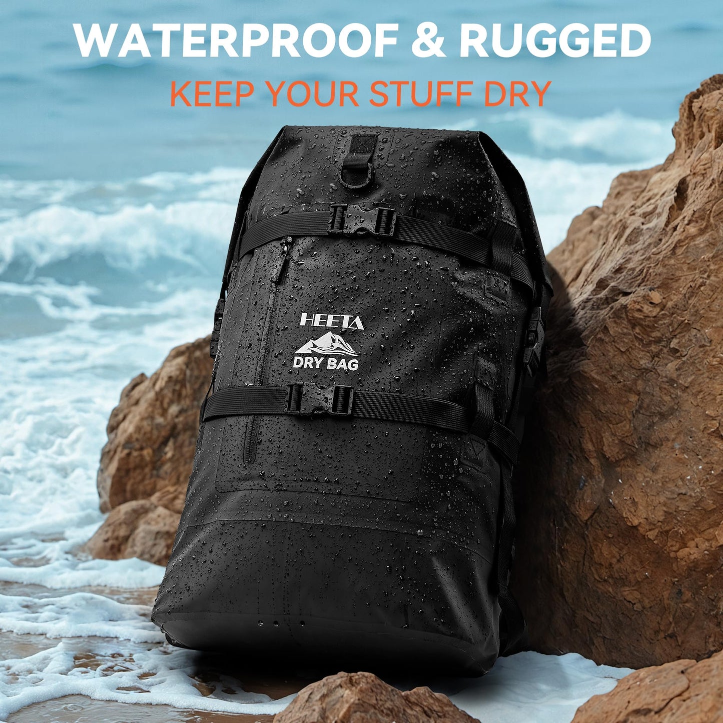 40L Waterproof Roll-Top Dry Backpack for Outdoor Adventures