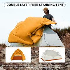 Ultralight 1-Person Backpacking Tent for Camping & Hiking