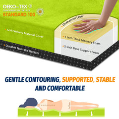 Portable Memory Foam Camping Mattress Pad with Travel Bag