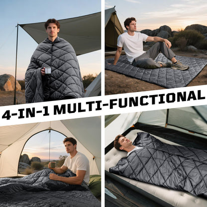 Lightweight Packable Camping Blanket with Snap Buttons