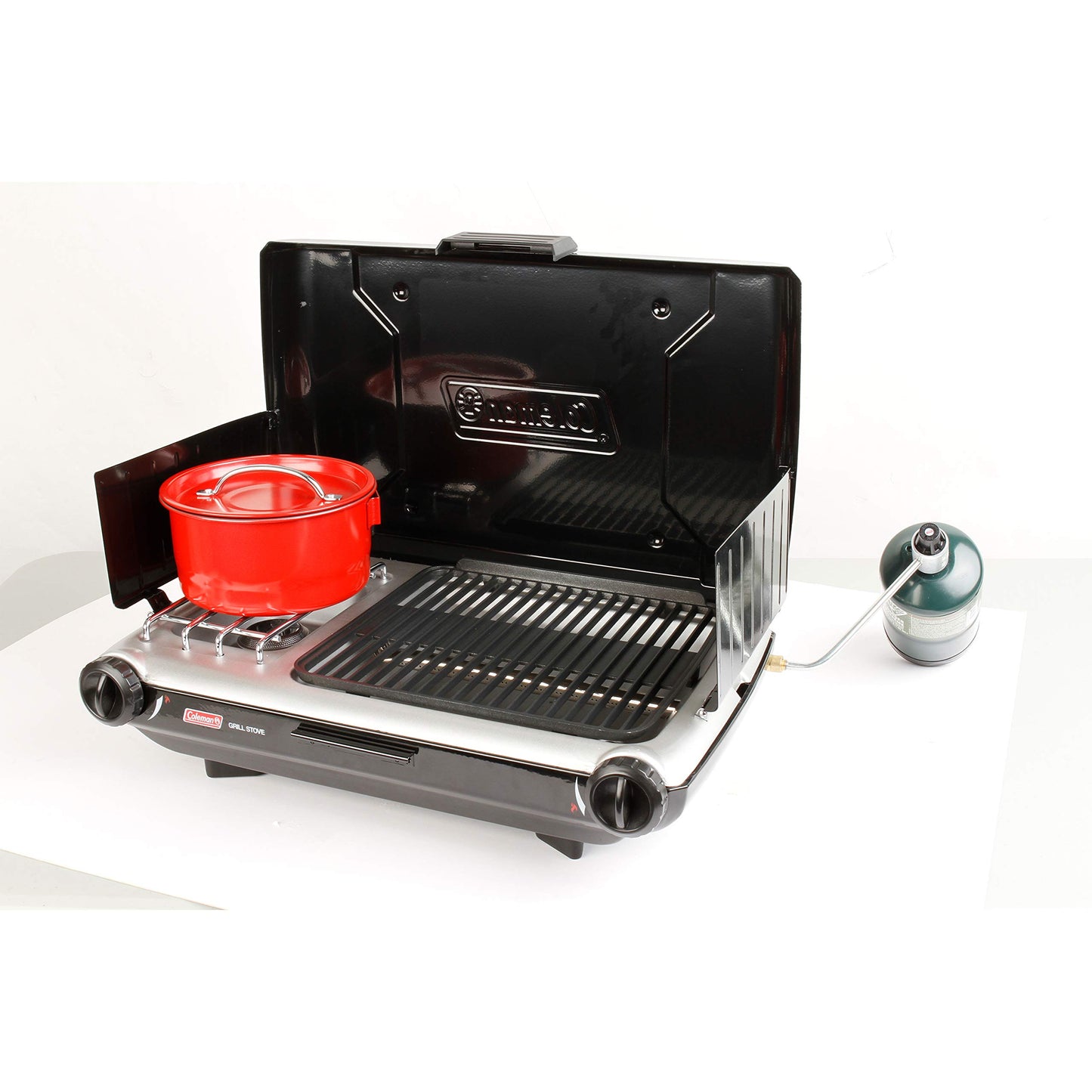 2-in-1 Portable Camping Grill and Stove with Adjustable Burners