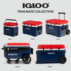 70Qt Wheeled Cooler with Insulated Hard Shell Design