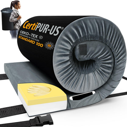 Portable Memory Foam Camping Mattress Pad with Travel Bag